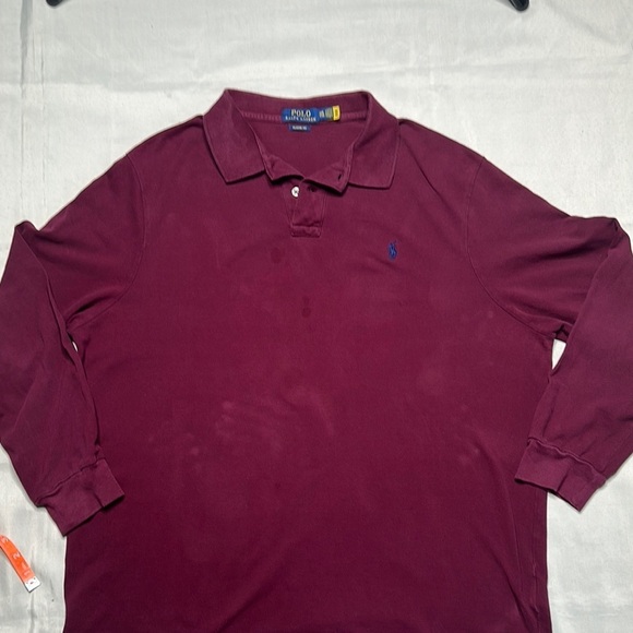 Polo by Ralph Lauren Men's Maroon Long Sleeve Polo - Picture 2 of 7